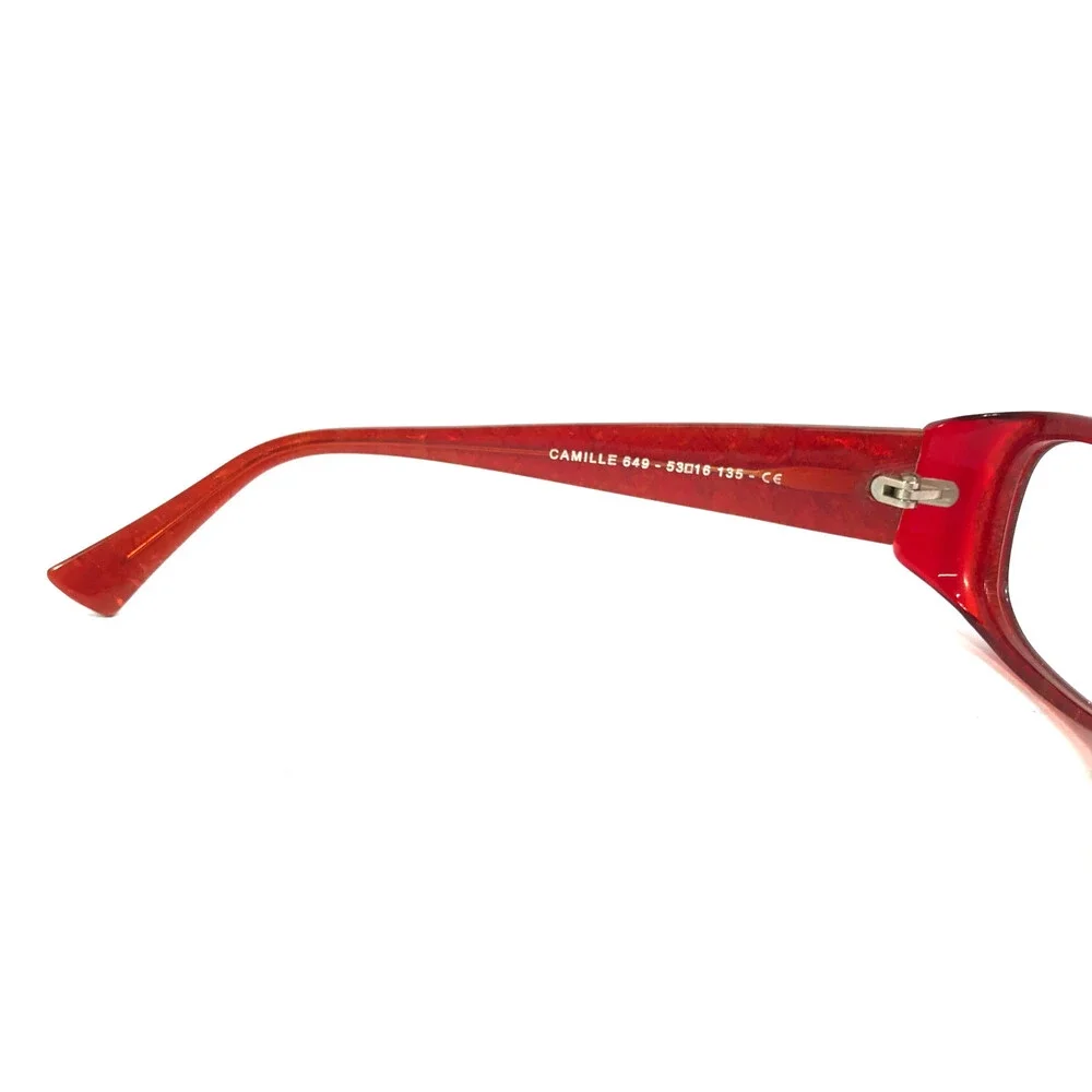 Jean Lafont Eyeglasses Frames CAMILLE 649 Polished Red Oval Full Rim 53-16-135